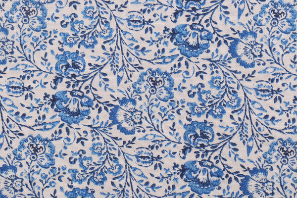 PK Lifestyles Filigree Printed Cotton Drapery Fabric in Aegean