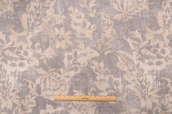 P Kaufmann Technique Printed Cotton Twill Drapery Fabric in Smoke