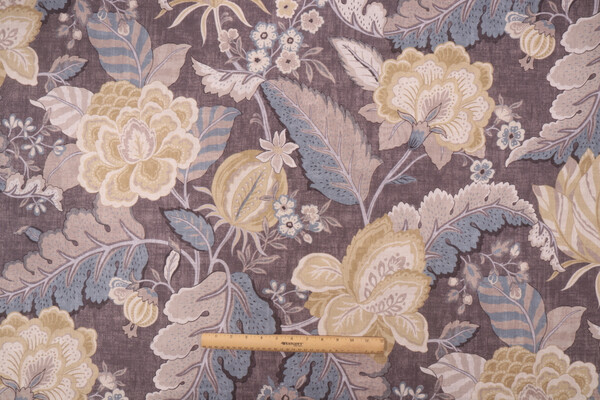 P Kaufmann Selene Printed Cotton Drapery Fabric in Slate