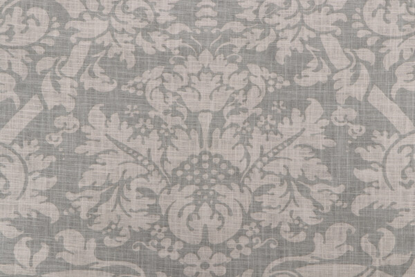 Thibaut Residence Damask F91349 Printed Linen Blend Drapery Fabric in Slate Blue