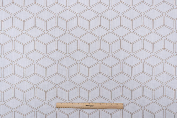 Valiant Fabrics Optic Embroidered Drapery Fabric in Natural