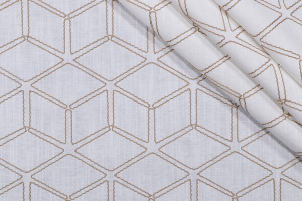 Valiant Fabrics Optic Embroidered Drapery Fabric in Natural