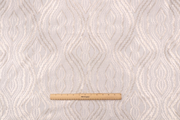 Valiant Fabrics Palazo Embroidered Drapery Fabric in Off-White