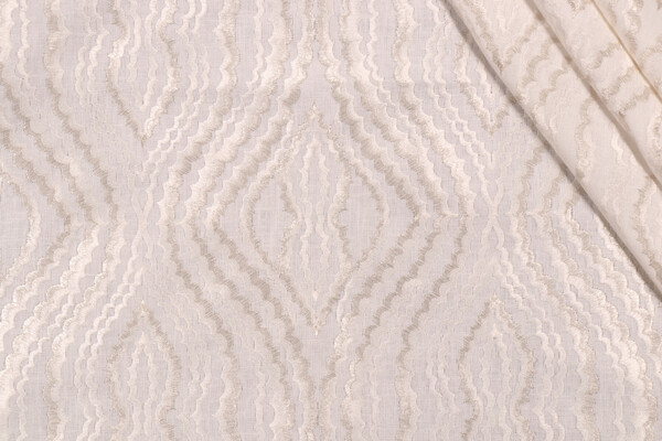 Valiant Fabrics Palazo Embroidered Drapery Fabric in Off-White