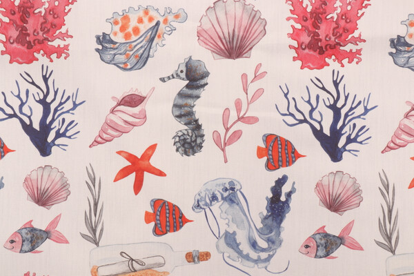 Terrasol - Marina Printed Acrylic Outdoor Fabric in Coral