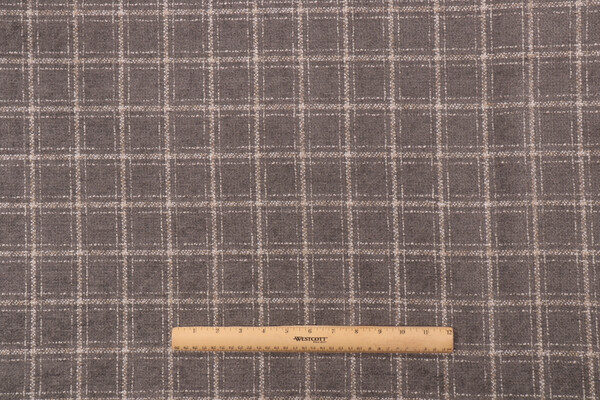 PK Lifestyles Glendale Plaid Chenille Upholstery Fabric in Shale