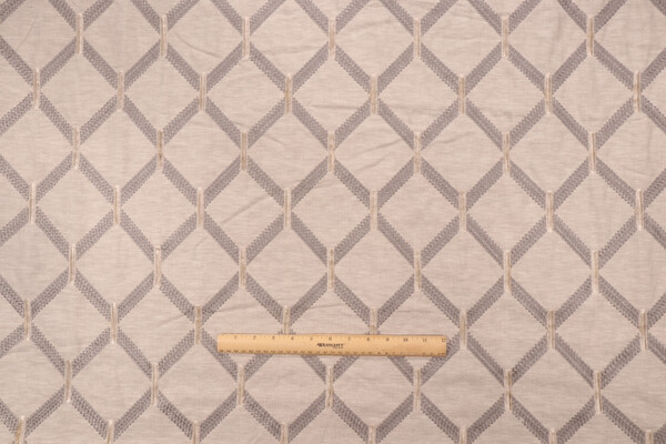 P Kaufmann Anastasia Embroidered Drapery Fabric in Fog