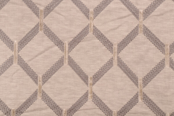 P Kaufmann Anastasia Embroidered Drapery Fabric in Fog