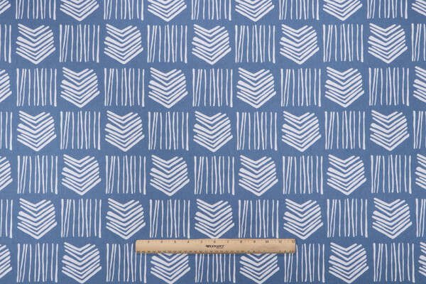 Belle Maison Wythe Printed Cotton Drapery Fabric in Harbor