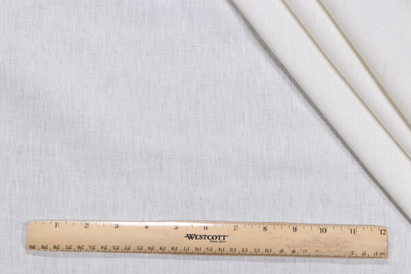 Lino Textiles Nevada-120 Inch Woven Linen Drapery Fabric in Vanilla