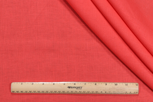 Lino Textiles Nevada-57 Inch Woven Linen Drapery Fabric in Coral