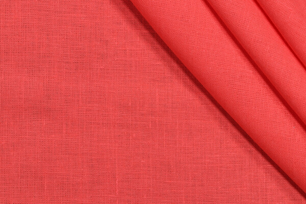 Lino Textiles Nevada-57 Inch Woven Linen Drapery Fabric in Coral