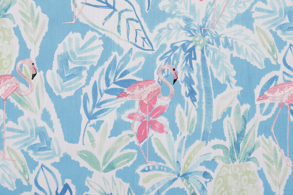 Sample of Covington Pretty In Pink Printed & Embroidered Polyester Drapery Fabric in 753-Cotton Candy 