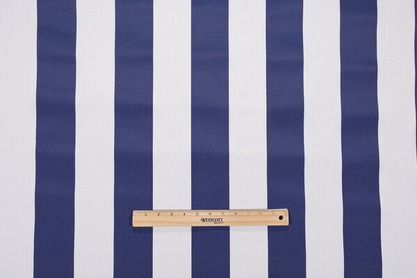 Cabana Printed Polyester Outdoor Fabric in Navy 