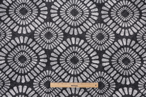 Arosa Printed Polyester Outdoor Fabric in Black 
