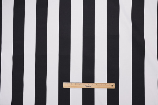 Cabana Printed Polyester Outdoor Fabric in Black 