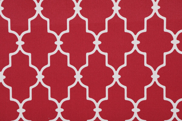Sample of Bryant Fabrics Garden Gate Printed Polyester Outdoor Fabric in Pompeii Red 