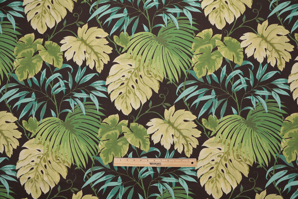 Sample of Richloom Solarium Tropique Printed Polyester Outdoor Fabric in Peridot 