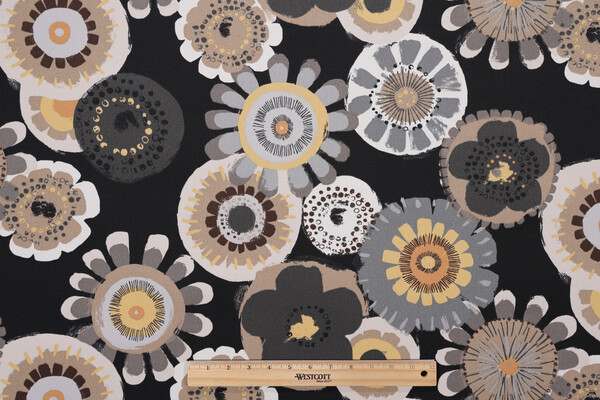 Sample of Crosby Printed Polyester Outdoor Fabric in Ebony 