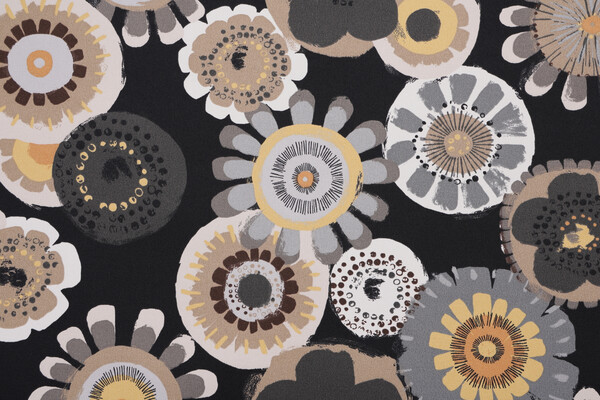 Sample of Crosby Printed Polyester Outdoor Fabric in Ebony 