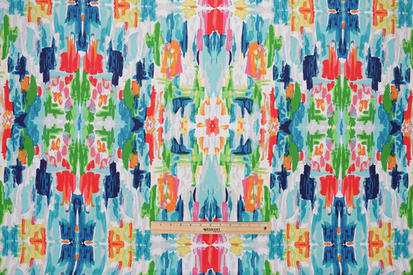 Abstract Reflections Printed Polyester Outdoor Fabric in Multi 