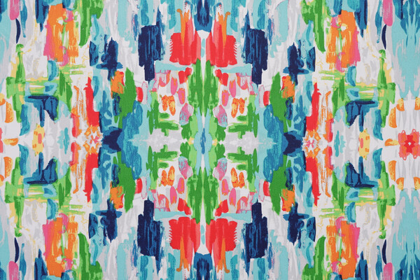 Abstract Reflections Printed Polyester Outdoor Fabric in Multi 