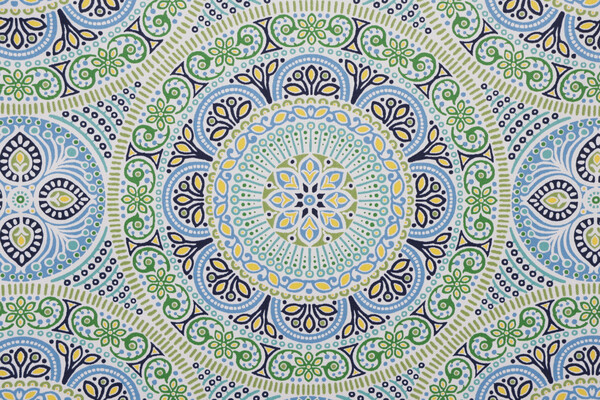 Bryant Fabrics Delancy Printed Polyester Outdoor Fabric in Lagoon 