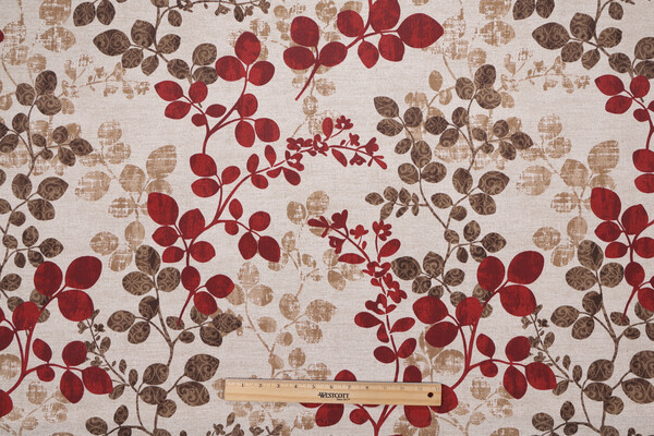 Sample of Cabrera Printed Polyester Outdoor Fabric in Sangria 