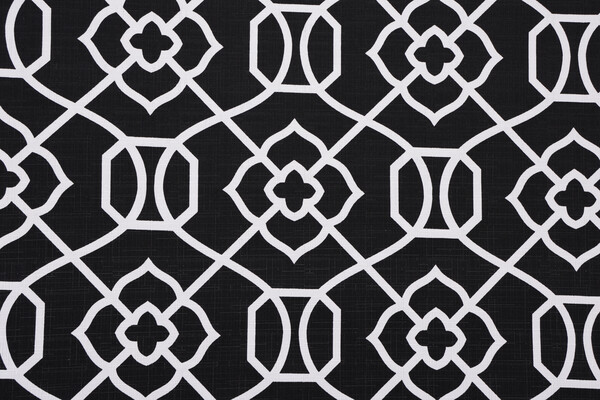 Richloom Solarium Kirkland Printed Polyester Outdoor Fabric in Black 
