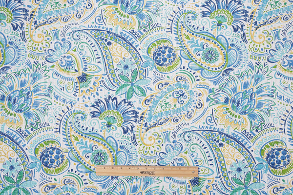 Richloom Solarium Gilford Printed Polyester Outdoor Fabric in Baltic 