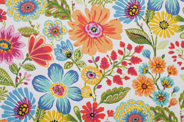Sample of Richloom Gregoire Printed Polyester Outdoor Fabric in Prima 