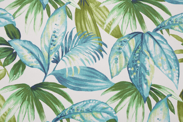Sample of Richloom Seneca Printed Polyester Outdoor Fabric in Caribbean 