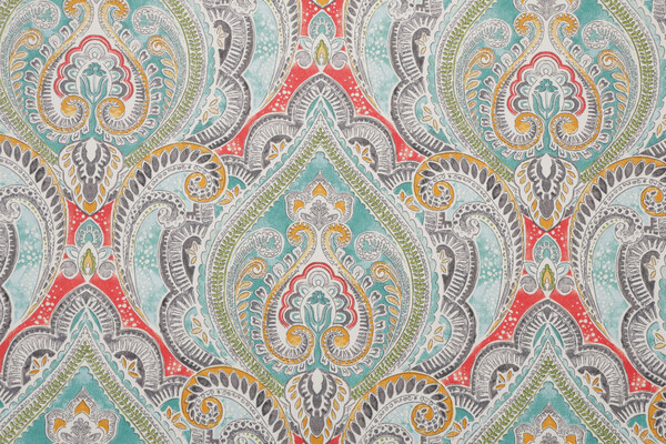 Kelly Ripa Home Pretty Witty Printed Polyester Outdoor Fabric in Reef 
