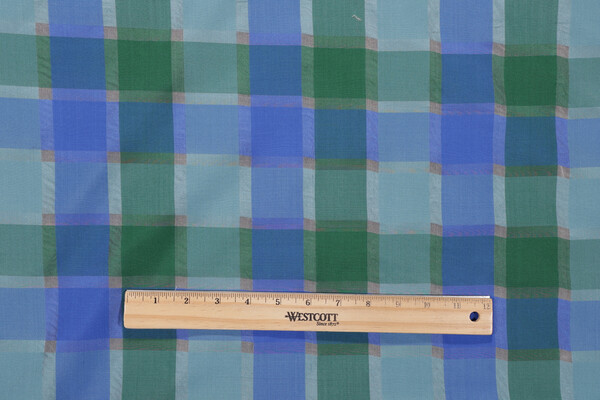 Scalamandre Semi-Sheer Silk Drapery Fabric in Blue/Green 