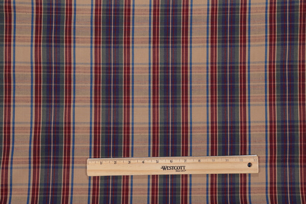 Scalamandre Plaid Woven Cotton Decorator Fabric in Jewel 