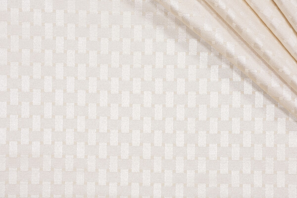 Checkers Jacquard Woven Decorator Fabric in Ivory 