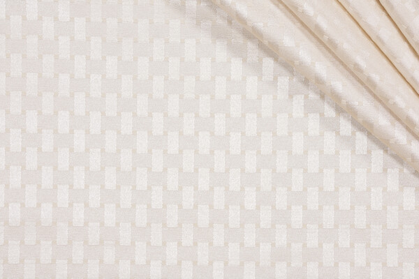 Checkers Jacquard Woven Decorator Fabric in Ivory 