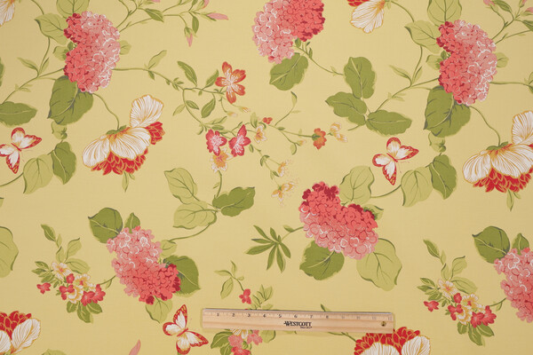 Sample of Richloom Solarium Risa Printed Polyester Outdoor Fabric in Lemonade 