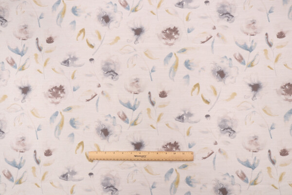 PK Lifestyles Amelie Printed Polyester Drapery Fabric in Pearl