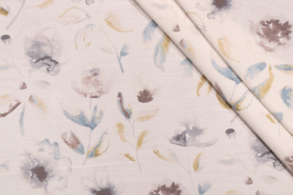 PK Lifestyles Amelie Printed Polyester Drapery Fabric in Pearl