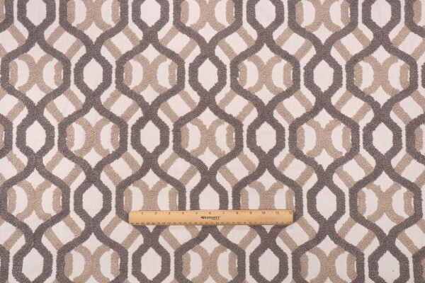 Click for 0.75 Yards P Kaufmann Candice Embroidered Drapery Fabric in Cobblestone P Kaufmann Candice Embroidered Drapery Fabric in Cobblestone