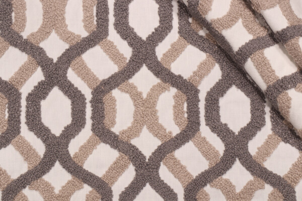 Click for 0.75 Yards P Kaufmann Candice Embroidered Drapery Fabric in Cobblestone P Kaufmann Candice Embroidered Drapery Fabric in Cobblestone