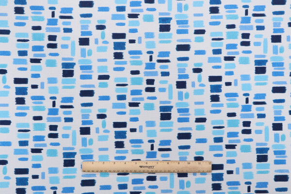 PK Lifestyles Color Tabs Printed Polyester Outdoor Fabric in Marine