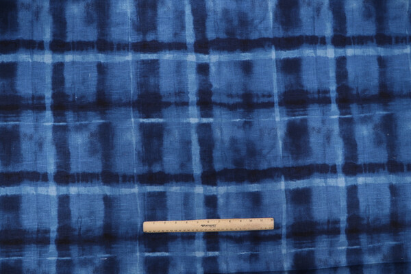 Waverly Arno Printed Linen Blend Drapery Fabric in Indigo