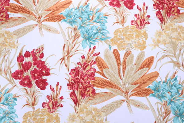 Stof France Cannas Printed Cotton Drapery Fabric in Ocre