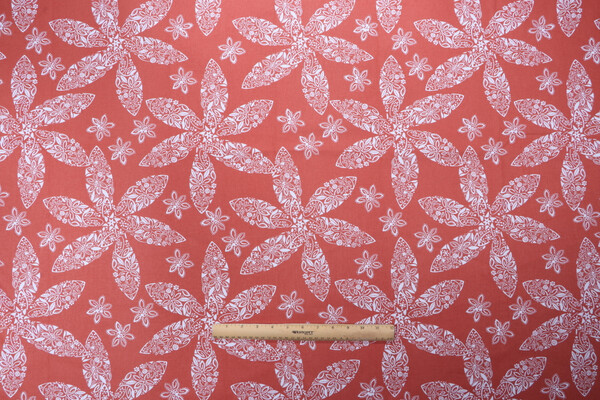 Stof France Auckland Printed Cotton Twill Drapery Fabric in Terracotta
