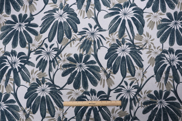 Stof France Galapagos Printed Drapery Fabric in Bleu