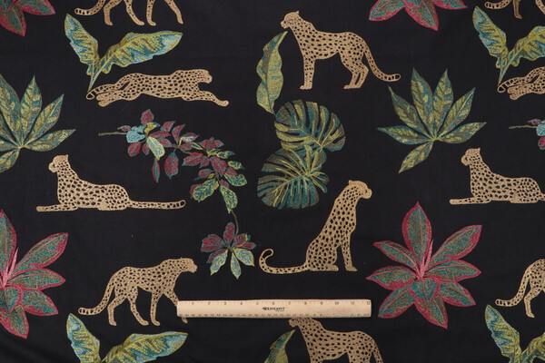 Kaufmann Verdant Embroidered Drapery Fabric in Onyx