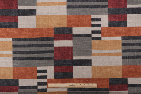 PK Lifestyles Sequence Printed Drapery Fabric in Adobe