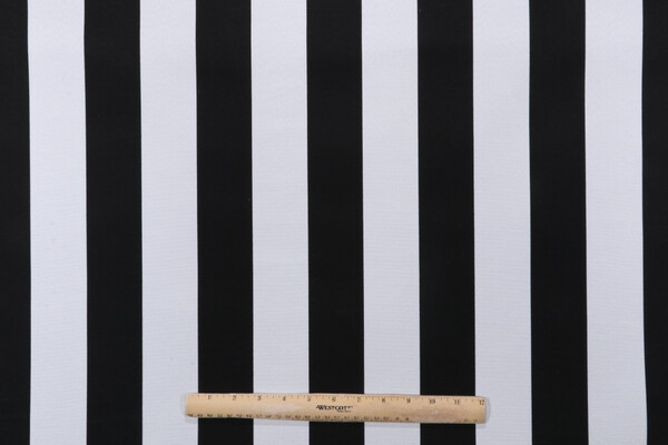 PK Lifestyles Canopy Stripe Printed Polyester Outdoor Fabric in Onyx